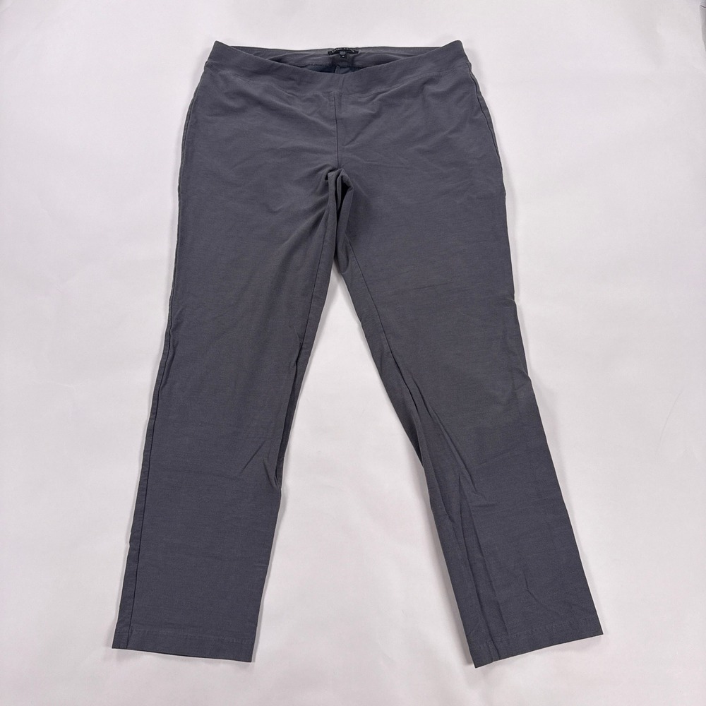 Eileen Fisher Stretch Crepe Slim Ankle Pants Medium Charcoal Gray Pull On USA